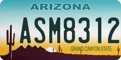 AZ license plate ASM8312