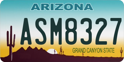 AZ license plate ASM8327