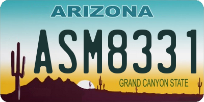 AZ license plate ASM8331