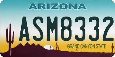 AZ license plate ASM8332