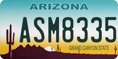 AZ license plate ASM8335