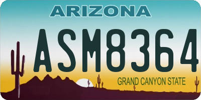 AZ license plate ASM8364