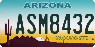 AZ license plate ASM8432