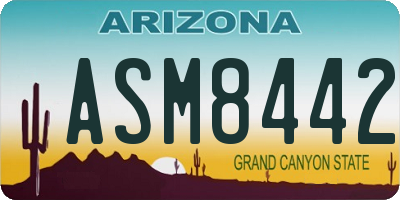 AZ license plate ASM8442
