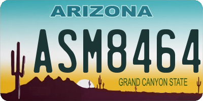 AZ license plate ASM8464