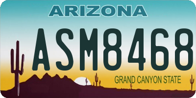 AZ license plate ASM8468