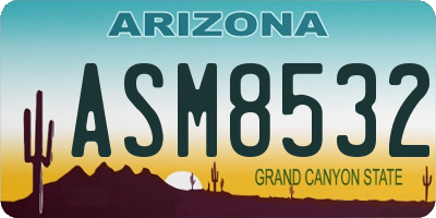 AZ license plate ASM8532