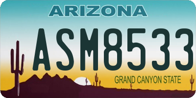 AZ license plate ASM8533
