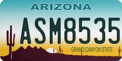 AZ license plate ASM8535