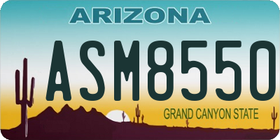 AZ license plate ASM8550