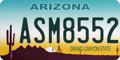 AZ license plate ASM8552