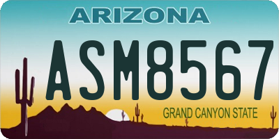 AZ license plate ASM8567
