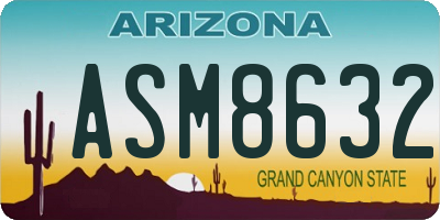 AZ license plate ASM8632