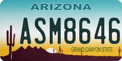 AZ license plate ASM8646