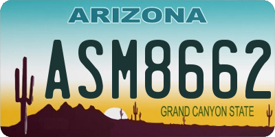 AZ license plate ASM8662