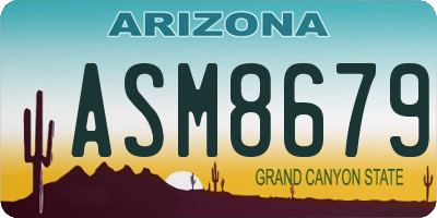 AZ license plate ASM8679