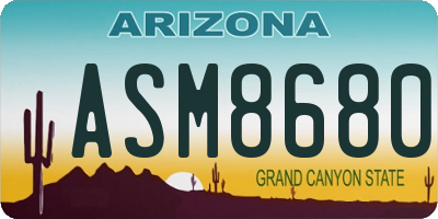 AZ license plate ASM8680