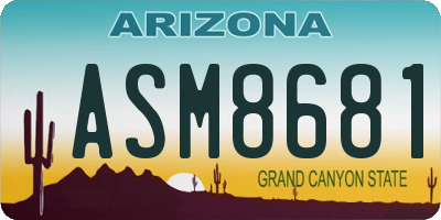 AZ license plate ASM8681