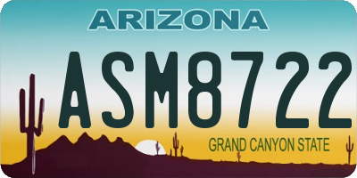AZ license plate ASM8722
