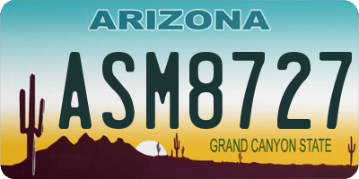 AZ license plate ASM8727