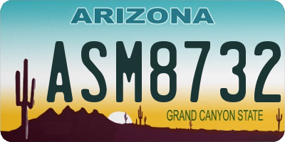 AZ license plate ASM8732