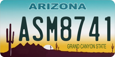 AZ license plate ASM8741
