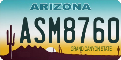 AZ license plate ASM8760