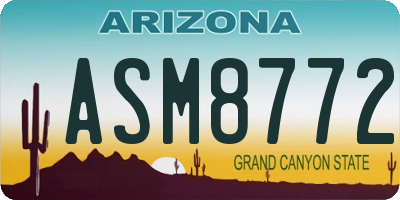 AZ license plate ASM8772