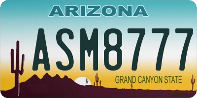 AZ license plate ASM8777