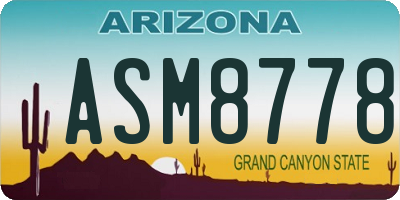 AZ license plate ASM8778
