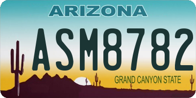 AZ license plate ASM8782