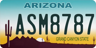 AZ license plate ASM8787