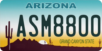 AZ license plate ASM8800