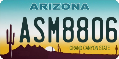 AZ license plate ASM8806