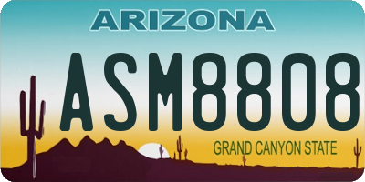 AZ license plate ASM8808