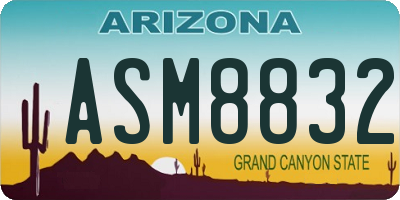 AZ license plate ASM8832
