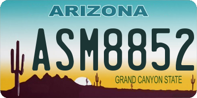 AZ license plate ASM8852