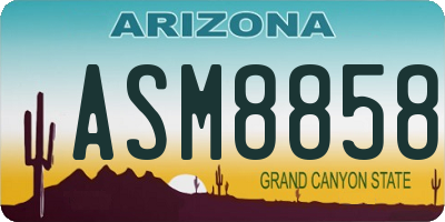 AZ license plate ASM8858