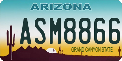 AZ license plate ASM8866