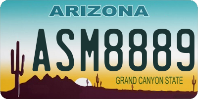 AZ license plate ASM8889