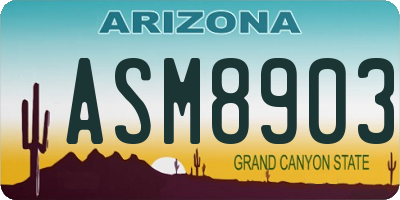 AZ license plate ASM8903