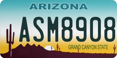 AZ license plate ASM8908
