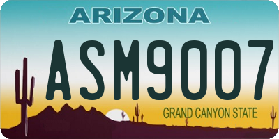 AZ license plate ASM9007