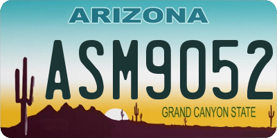 AZ license plate ASM9052