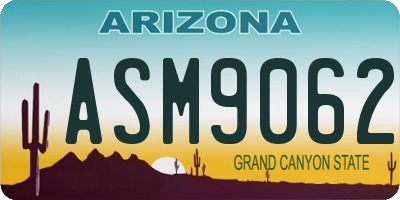 AZ license plate ASM9062