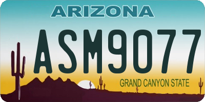 AZ license plate ASM9077