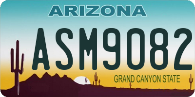 AZ license plate ASM9082