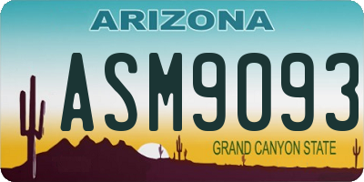 AZ license plate ASM9093