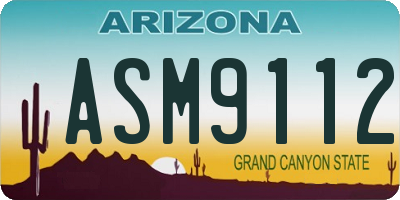 AZ license plate ASM9112