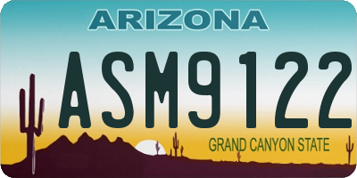 AZ license plate ASM9122